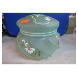 DON FENTON SATIN AQUA GREEN WAVE CREST POWDER JAR