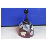 FENTON PLUM HANDPAINTED & ARTIST SIGNED BELL