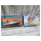 QUEEN ELIZABETH 2 & DRAKKAR VIKING SHIP MODELS