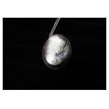 SILVER & MOTHER OF PEARL CAMEO PIN -- 8.1gms