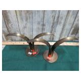 PAIR SWEDEN-LILY BRASS CANDLE HOLDERS