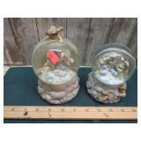 2-- ANGEL MUSICAL SNOW GLOBES
