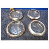 SILVERPLATE RIMMED COASTERS