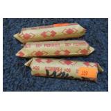 3 ROLLS -- WHEAT PENNIES