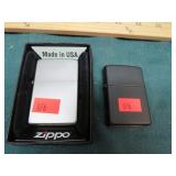 2-- ZIPPO LIGHTERS -- ONE LIGHTER & ONE NOT USED