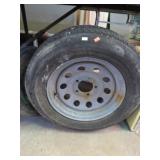 14" GALVANIZED 5 LUG TRAILER RIM & TIRE