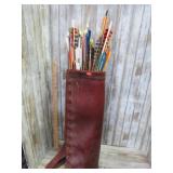 LEATHER QUIVER & ARROWS