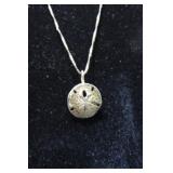 STERLING SILVER NECKLACE & PENDANT -- 3.5gms