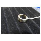 STERLING SILVER & ABALONE RING -- SZ 8 -- 4.9gms