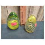 2--  ART GLASS PAPERWEIGHTS