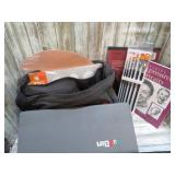 ARTIST CHALK, PAINT, BRUSHES, PADS, BAG  ETC