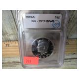 GRADED 1989-S KENNEDY HALF DOLLAR COIN