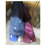 3-- FOLDING CHAIRS & A BEACH UMBRELLA