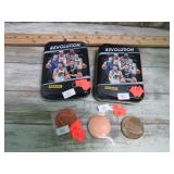 NOVELTY COINS & BASKETBALL CARDS