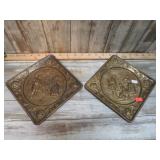 2-- BRASS WALL PLAQUES