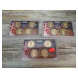3-- PRESIDENTIAL $1 COIN SETS
