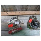 2-- PAD LOCKS W/ KEYS & COMBINATION