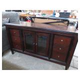 AMERICAN SIGNATURE SOLID WOOD TV STAND