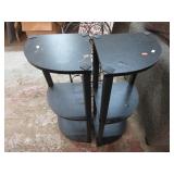 PAIR-- CORNER SHELVES