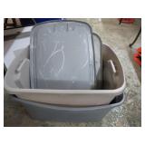 2-- STORAGE TUBS W/ LIDS