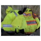 SAFETY YELLOW COATS & VEST -- M