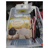 DISH DRAIN CUTLERY, BUTTER DISH & HOME SIGN