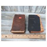 2-- ANTIQUE BIBLES -- ONE HAS 1872 INSCRIPTION