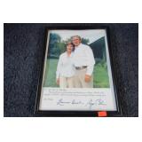 AUTOGRAPHED LAURA & G W BUSH THANK YOU PHOTO /