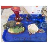 PAPERWEIGHTS, CRACKLE GLASS, ETC