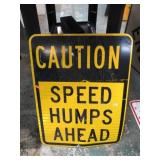 18" X 24" SPEED HUMPS AHEAD ROAD SIGN