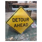 24" X 24" DETOUR AHEAD ROAD SIGN