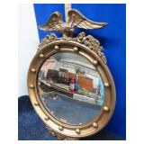 VINTAGE FEDERAL BUBBLE MIRROR -- EAGLE IS LOOSE
