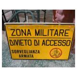 ITALIAN MILITARY ZONE SIGN