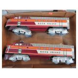 MARX TIN ROCK ISLAND TRTAIN ENGINES