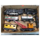 MARX MODEL TRAIN ENGINE & TIN CARS