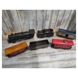 MARX MODEL TRAIN ENGINE & TIN CARS