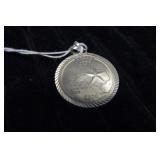 TEXAS STATE QUARTER IN STERLING BEZEL --TW 6.7gms