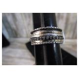 14kt GOLD & STERLING SILVER SPINNER RING -- 10gms