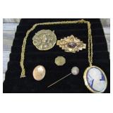 CAMEO LOCKET & ASSORTED PINS