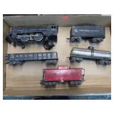 MARX MODEL TRAIN ENGINE & TIN CARS