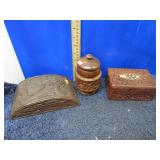 3-- CARVED WOOD BOXES
