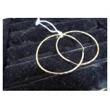 STERLING SILVER 1 1/4" HOOP EARRINGS -- 1.6gms
