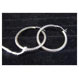 STERLING SILVER 1 /2" HOOP EARRINGS -- 3gms