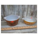 2-- PYREX BOWLS -- ONE W/ LID