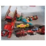 DIECAST & CAST IRON FIRETRUCK, WAGON, ETC