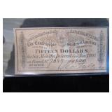 $15 CONFEDERATE STATES LOAN NOTE