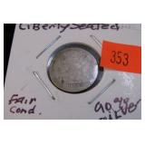 1853 SEATED LIBERTY DIME