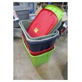 5-- STORAGE TUBS W/ LIDS