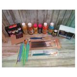 CRAFT PAINT & BRUSHES