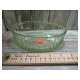 GREEN URANIUM GLASS BOWL -- GLOWS UNDER UV LIGHT